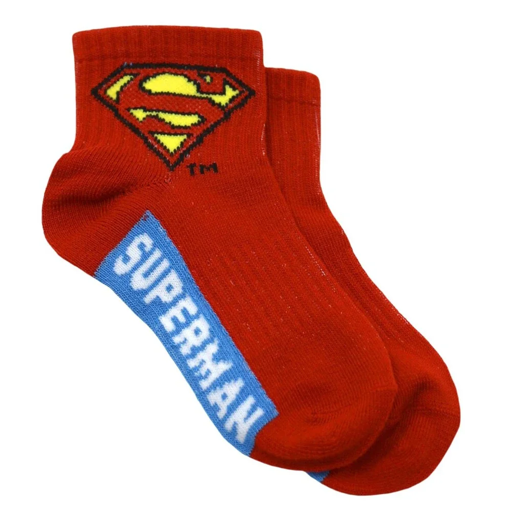 DC Boys' Comics Superman Socks 8 Pair Super Hero Athletic Ankle M
